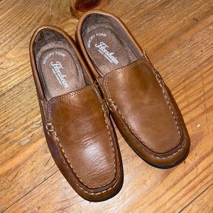 Florsheim kids brown slip on dress shoes